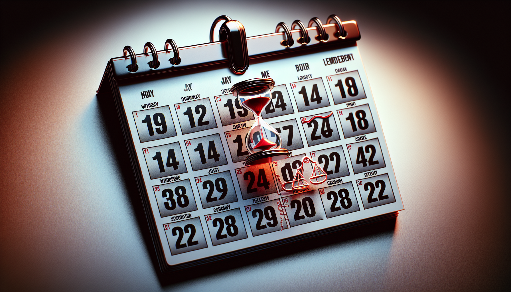 Calendar with a deadline date circled